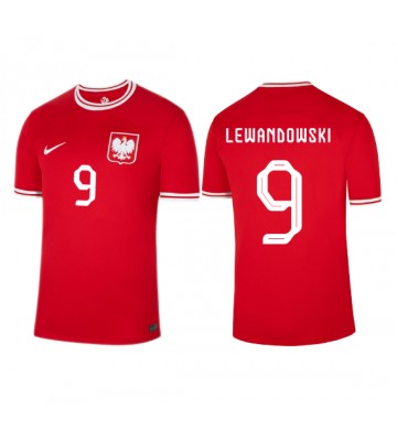 Lacne Muži Futbalové dres Poľsko Robert Lewandowski #9 MS 2022 Krátky Rukáv - Preč
